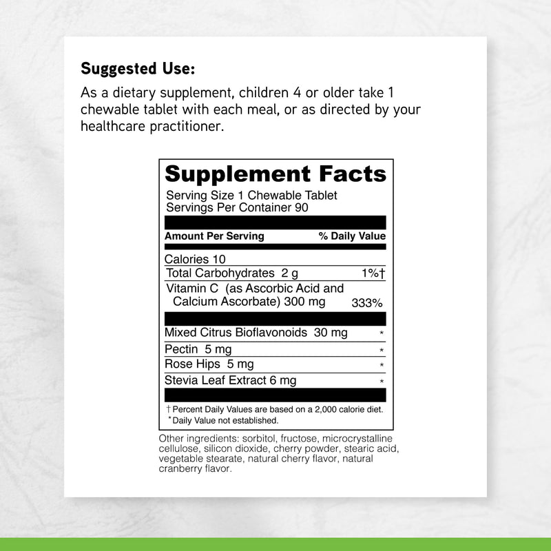 Little DaVinci Chewable Vitamin C - Kids Vitamin C Supplement to Support the Immune System, Healthy Skin and Overall Wellness - With Pectin, Rose Hips and More - Cherry Flavor - 90 Chewable Tablets