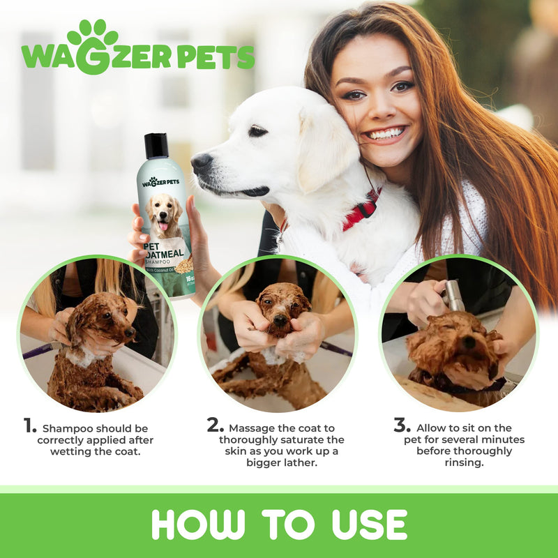 Oatmeal Dog Shampoo with Coconut Oil for Dogs | Soothing Dog Shampoo for Itching and Dry Skin | Oatmeal Bath Hypoallergenic and Gentle Pet Care for Sensitive Skin and Coat | 16 oz - PawsPlanet Australia