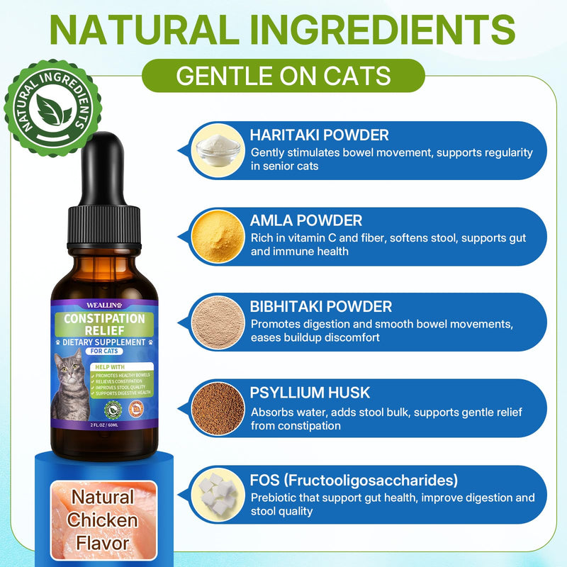 Cat Constipation Relief & Cat & Dog Natural Urinary Tract Infection Treatment with Cranberry Bundle, Digestive Comfort & Bladder Wellness, Natural Herbal Liquid Supplements