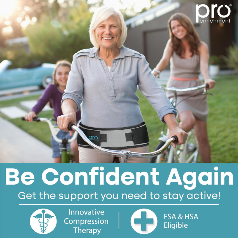 Pro Enrichment Sacroiliac SI Joint Hip Belt – USA Patented Lower Back Brace Support – Pelvic, Nerve, Sciatica Pain Relief. Adjustable Hip Brace, Non-Slip Si Belt for Women & Men (Regular) REGULAR (Hip Size 32-47 inch)