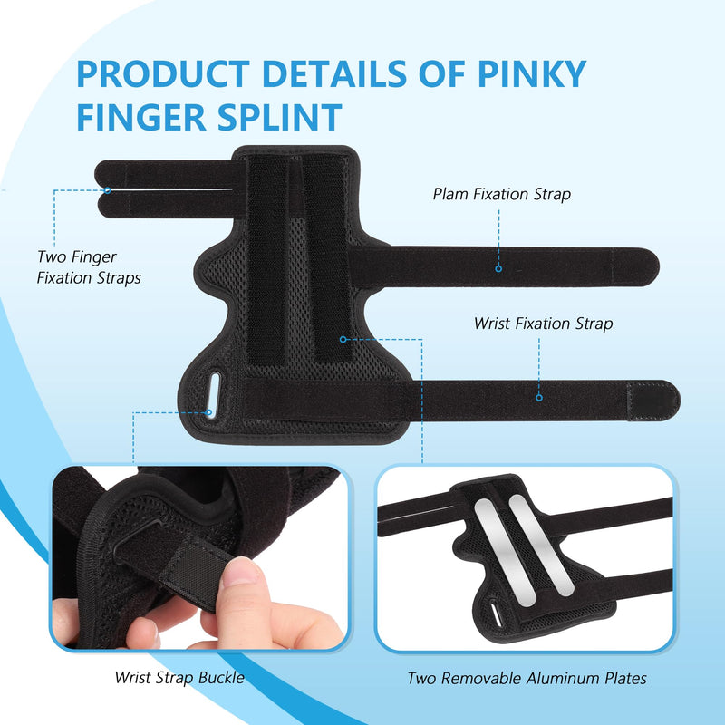 Pinky Finger Splint, Boxer Fracture Splint, Metacarpal Splint for 4th or 5th Finger, Finger Splint for Broken Finger Trigger Finger Arthritis Tendonitis,Fits for Left & Right Hand(Mesh,S/M) Mesh S/M