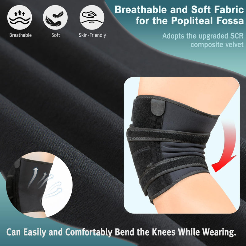 Compression Knee Brace, Non-Slip Patella Support with Double Adjustable Straps, Suitable for Patellar Tendinitis, Arthritis, Meniscus Tear, Unisex, Black Small - BeesActive Australia