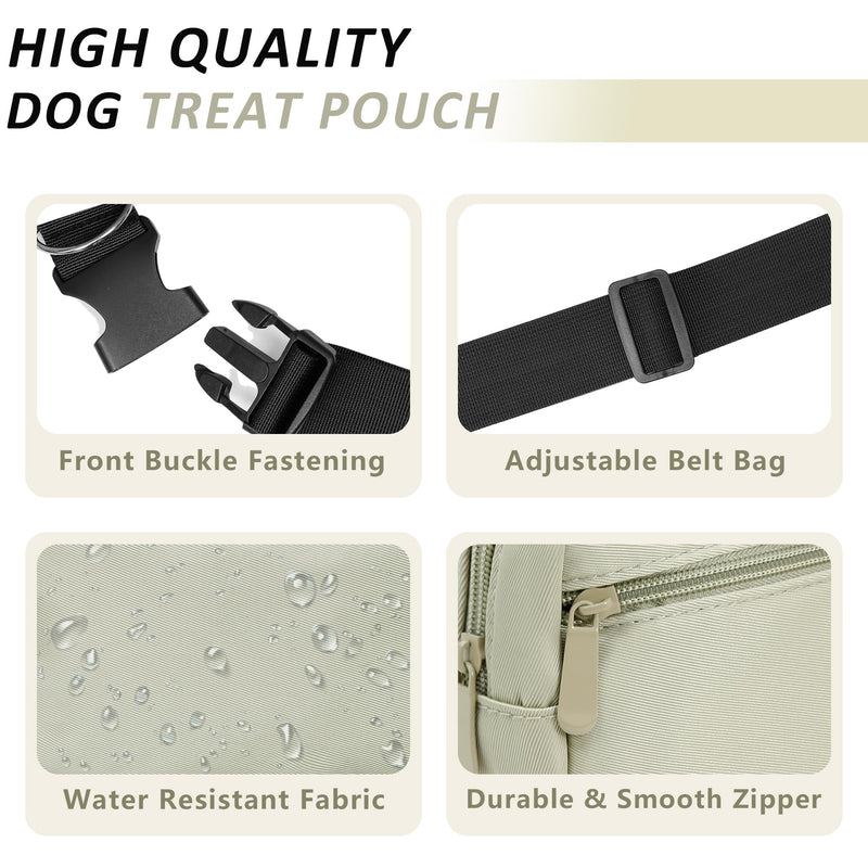 Puppy Dog Treat Pouches for Pet Training Treat Bag for Dog Training, Dog Walking Fanny Pack with Carabiner, Built-in Poop Bag Dispenser & Reuse Dog Poop Bag Holder, Puppy Pet Treat Waist Belt (Green) Green - BeesActive Australia