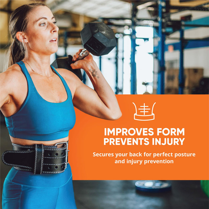 ProFitness Weight Lifting Belt for Women - 4'' Wide Comfortable Workout Belt for Women - Weight Belt for Women Squats & Deadlifts - Back Support Weight Lifting Belt Women & Men Small Black/Pink