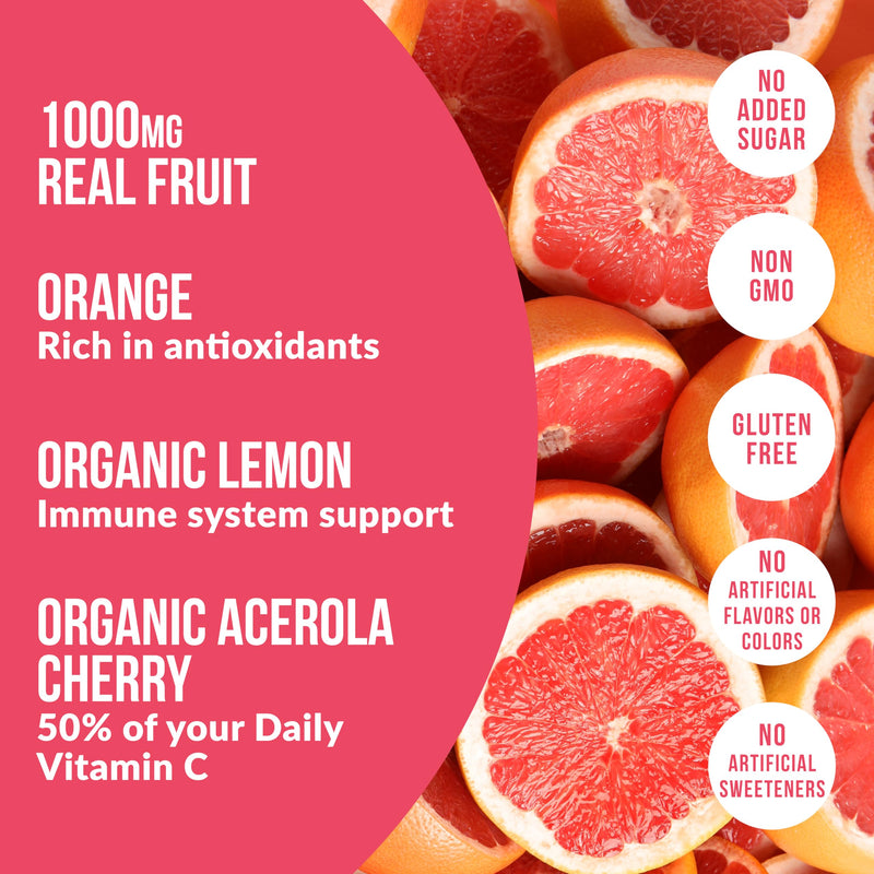 Hydrating Electrolyte Drink Mix | 5 Key Electrolytes + Vitamins | Coconut Water Powder, Pink Himalayan Salt & Real Fruit | Grapefruit | No Added Sugar | 30 Servings 8.1 Ounce (Pack of 1)