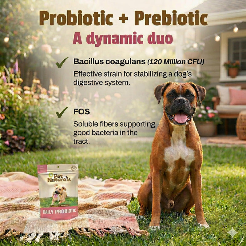 Pet Naturals Probiotics for Dogs – 320 Soft Chews, Digestive & Gut Health Dog Support with 120M CFUs + Prebiotics, Immune Support for Occasional Upset Dog Stomach, Duck Flavor, All Breeds