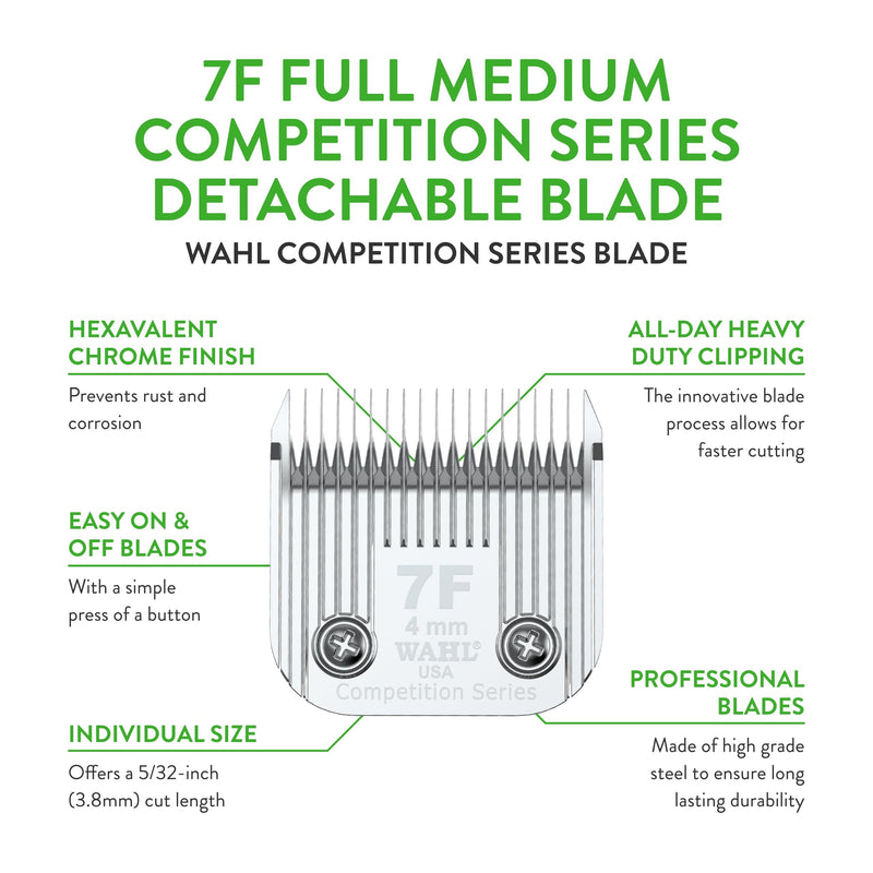Wahl Professional Animal Competition Series Detachable Blade - 4/25-Inch Cut Length, 7F Full Medium (2368-100) - BeesActive Australia