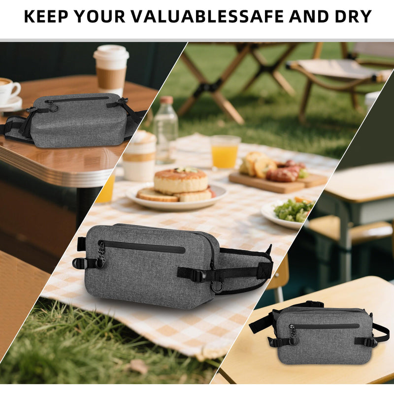 Smell Proof Fanny Pack - Dry Bag Waist Pouch Fanny Pack - Waterproof & Smell-Proof TPU Material - Lightweight, Dirt, Sand, Dust, Oil & Grease Resistant - Heavy Duty Waterproof Zipper - Unisex