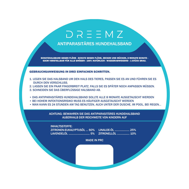 DREEMZ ® tick collar for dogs - flea collar dog flea protection collar for dogs - tick collar - 100% natural - protective collar against fleas - 8 months protection - 63cm adjustable (2 units) 2 units - BeesActive Australia