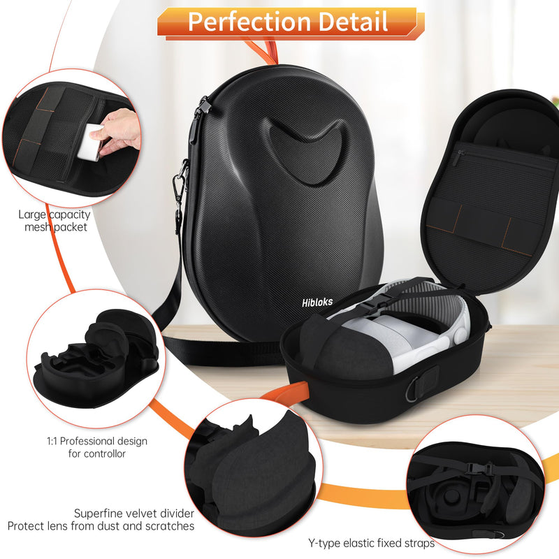 Carrying Case for Apple Vision Pro, Large Capacity Hard Storing Case for Apple Vision Pro Headset & Battery/Adapter/Cables, Portable & Ultra-Sleek Design Travel Case, Shockproof & Anti-Drop - BeesActive Australia