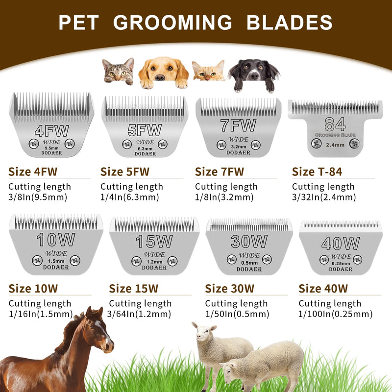 2 Pack 10 Wide blades for dog grooming,Compatible with Andis,Oster A5,Wahl km10 Clippers,Cutting Length 1/16" 10W-2PCS - BeesActive Australia