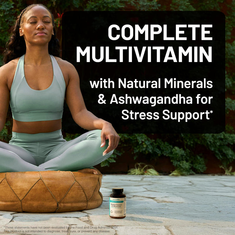 NatureWise Multivitamin for Women + Stress Support with Organic Whole Foods & Natural Minerals-B-Complex+Vitamin C+D3 K2 for Immunity,Hair,Skin & Nails-Non-GMO-60 Capsules[30-Day Supply], (Pack of 2) 60 Count (Pack of 2) Probiotics