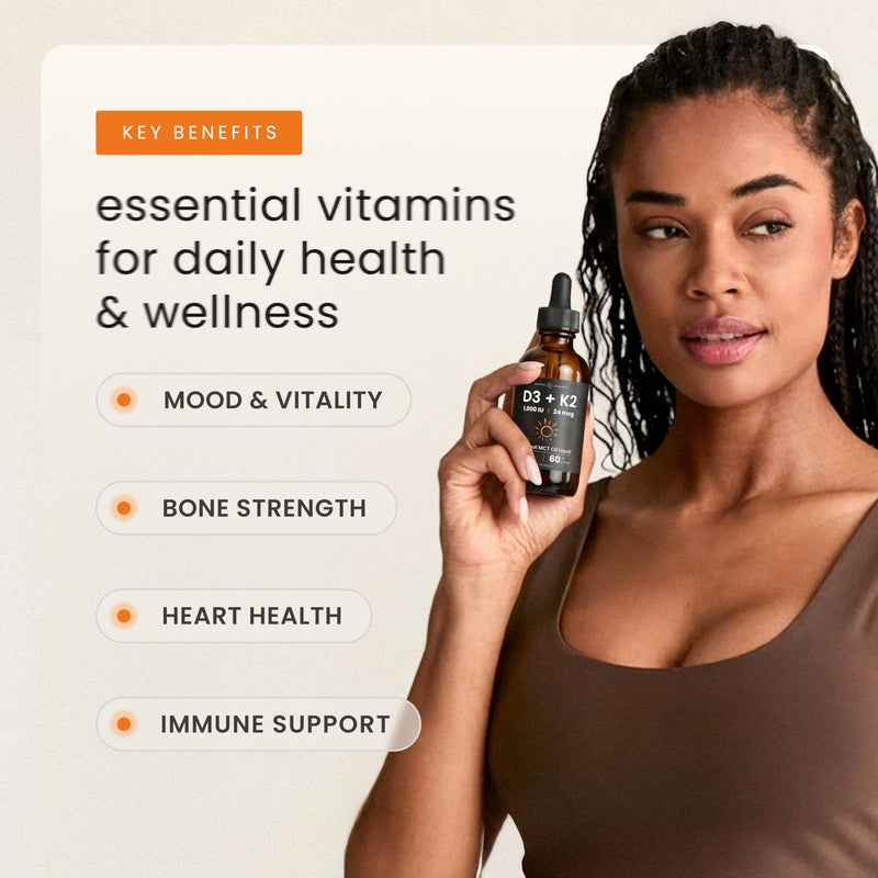 NutraChamps Vitamin D3 K2 Drops, Liquid Vitamin D3 5000 IU & K2 D3 with MK7, Vitamin D Drops for Kids, Bones, Heart & Immune Health, Liquid Vitamin D in MCT Oil for Better Absorption 2 Fl Oz (Pack of 1) Adults & Kids Drops