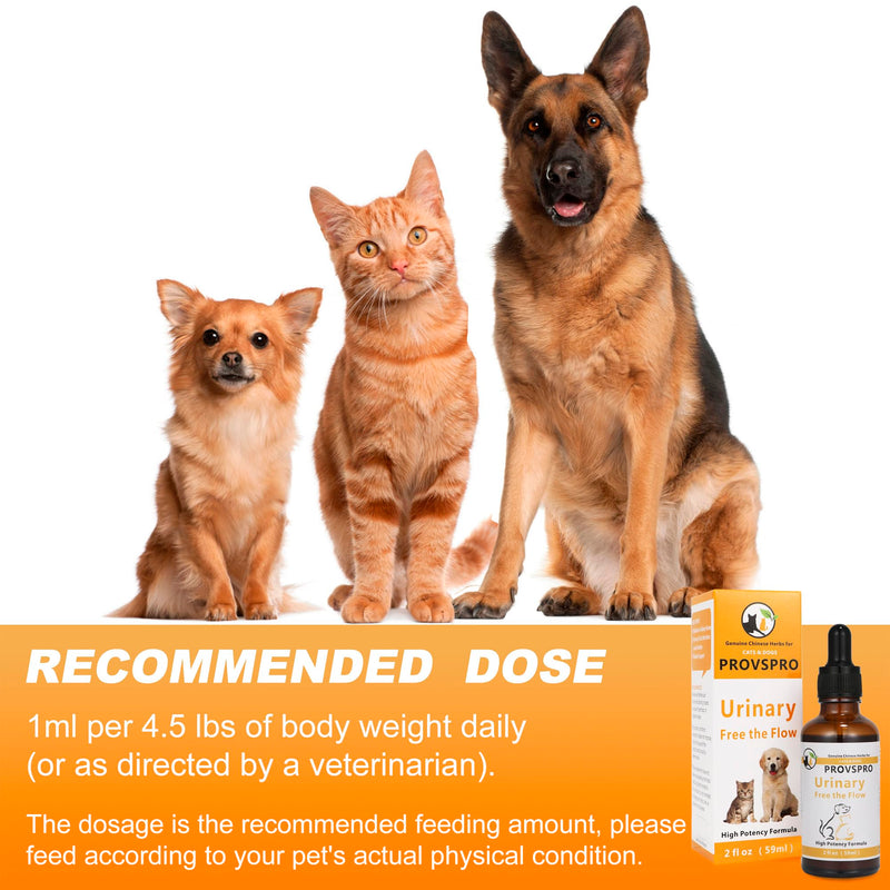 Dogs and Cats Bladder Crystals Treatment or Stone, Bladder Kidney Stones Dissolver for Pet, Cat Dog Urinary Tract Supplements for Kidney and Bladder Stones, Urinary Free The Flow, 2 fl oz (59ml)
