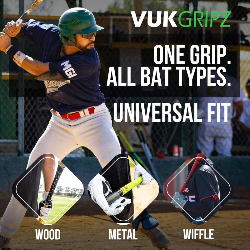 VukGripz USA Made Baseball Bat Grip Tape - Non Sticky, Friction Based, Moisture Wicking, Vibration Reducing Softball Batting Grips - Official Bat Tape Grip Supplier of USA Baseball Legacy Stars and Flags - BeesActive Australia