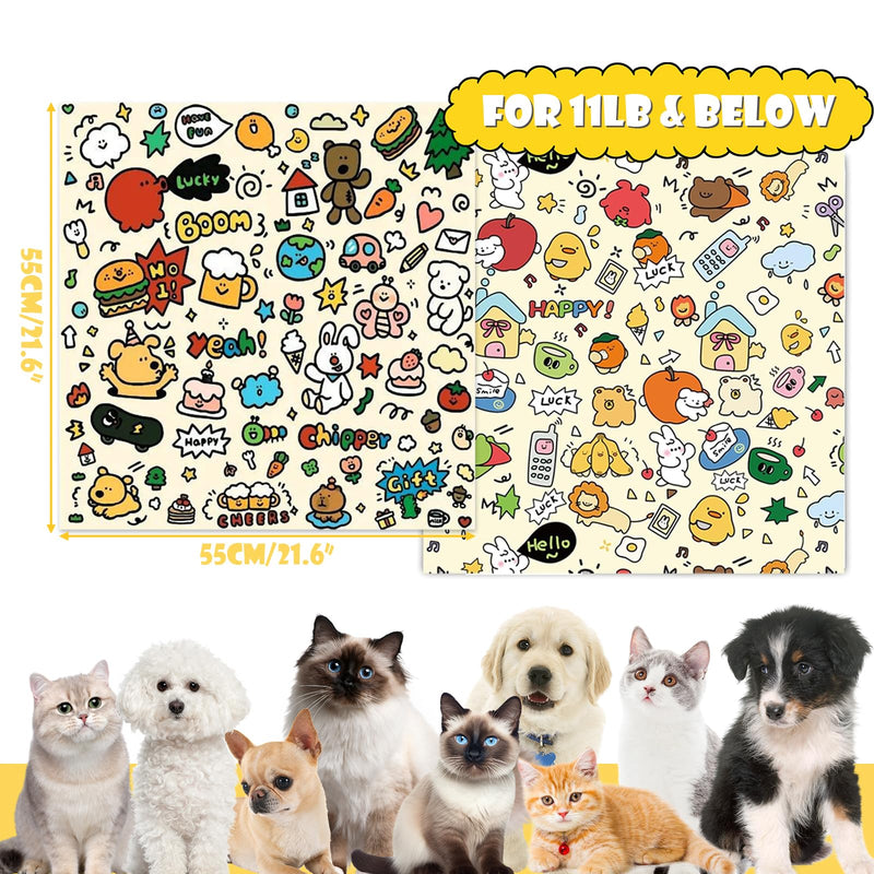 Cat Wrap for Cutting Nails, Cat Restraint Wrap for Nail Clipping and Grooming, 21.6×21.6" Self-Adhesive Anti-Bite Cat Swaddle Burrito Wrap, Suitable for Cats Within 22lbs (Cartoon Rabbit) Cartoon rabbit - BeesActive Australia