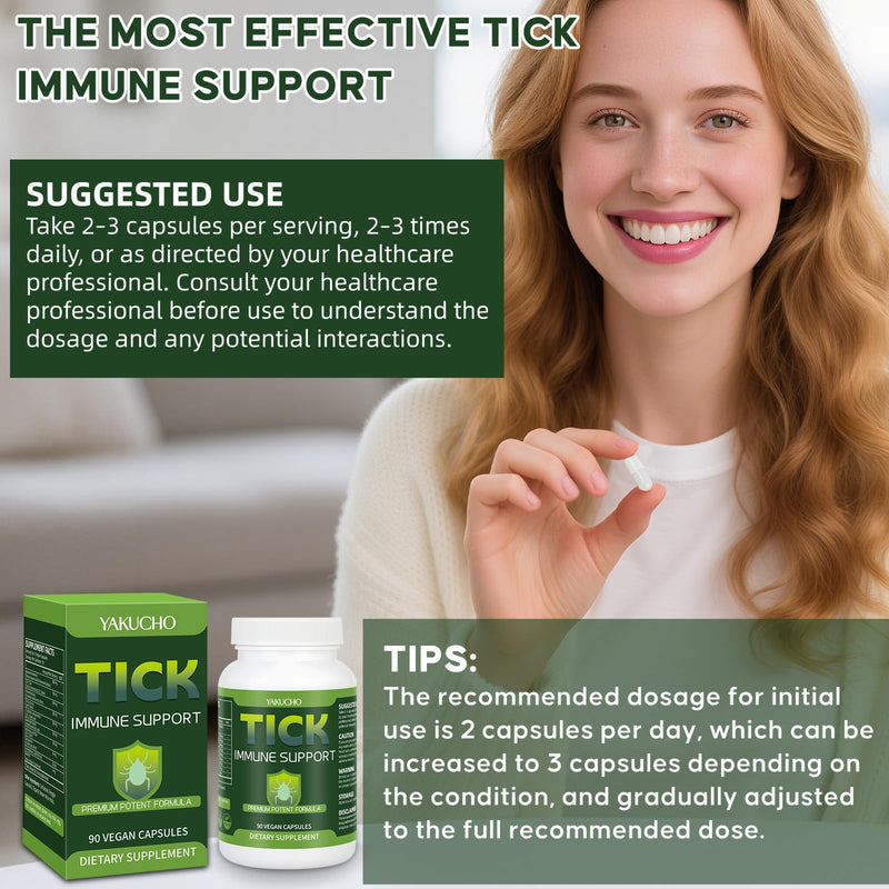 Tick Immune Support, Herbal Blend with Japanese Knotweed, Cat’s Claw, Chinese Skullcap, Cryptolepis, Supports Detox, Inflammatory Balance & Immune Strength, 90 Vegan Capsules, Non-GMO, Gluten