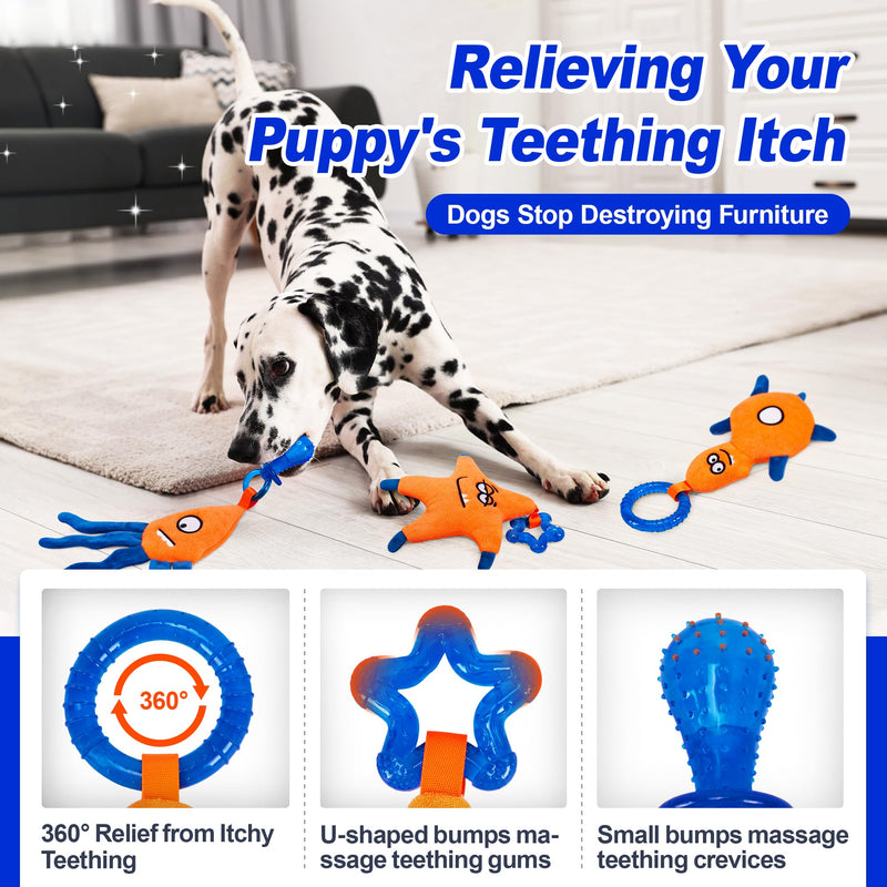4 Pack Frozen Puppy Toys to Keep Them Busy to Relieve Teething Pain,Chew Toys for Puppies 0-6 Months Relieve Teething Itch, Puppy Teething Rings to Release Excess Energy - BeesActive Australia