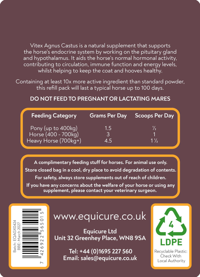 Vitex Agnus Castus 10x Concentrate - For Horse/Pony (300g Refill) 300g Refill