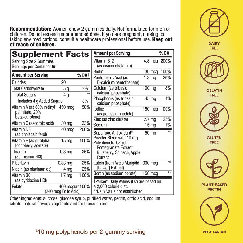 Nature's Way Alive! Women‚Äôs 50+ Daily Gummy Multivitamin, Supports Multiple Body Systems* , Supports Healthy Heart, Brain & Bones*, B-Vitamins, Mixed Berry Flavored,130 Gummies (Packaging May Vary) 130 Count (Pack of 1) - BeesActive Australia