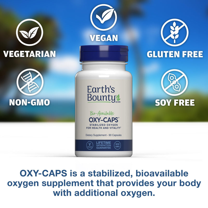 Earth's Bounty - Oxy-Caps - 90 Vegetarian Capsules - Oxygen Supplement - Vitality - Supports Stamina and Performance Recovery (Pack of 2) 90 Count (Pack of 2)