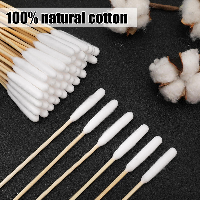 Pet Ear Cleaner Cotton Buds,200PCS 12/15cm Dogs Ear Cleaning Cottons Swab Sticks Cats Ears Canal Long Cane Stick Cotton Buds for Cleaning Animals Ears Wax Infection Removal