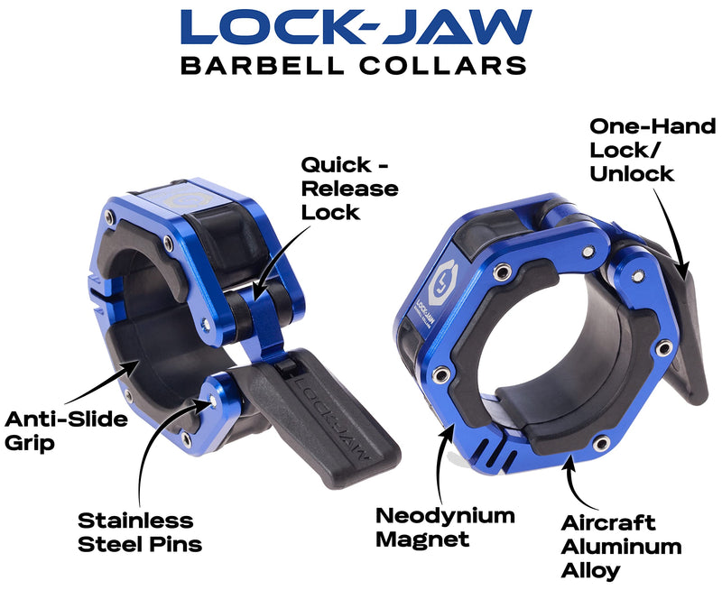 Lock-Jaw Flex Quick Release Aluminum Barbell Collar with Magnet (Grey) Grey - BeesActive Australia