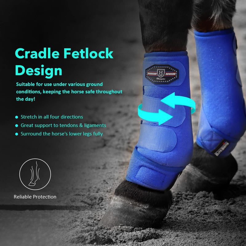 Harrison Howard Horse Sport Medicine Front Shock-Absorbing Boots All-Round Lower Limb Protection & Support Sport Boots Athletic Boots Perfect for Endurance Training and Performance Aquamarine L Large - BeesActive Australia