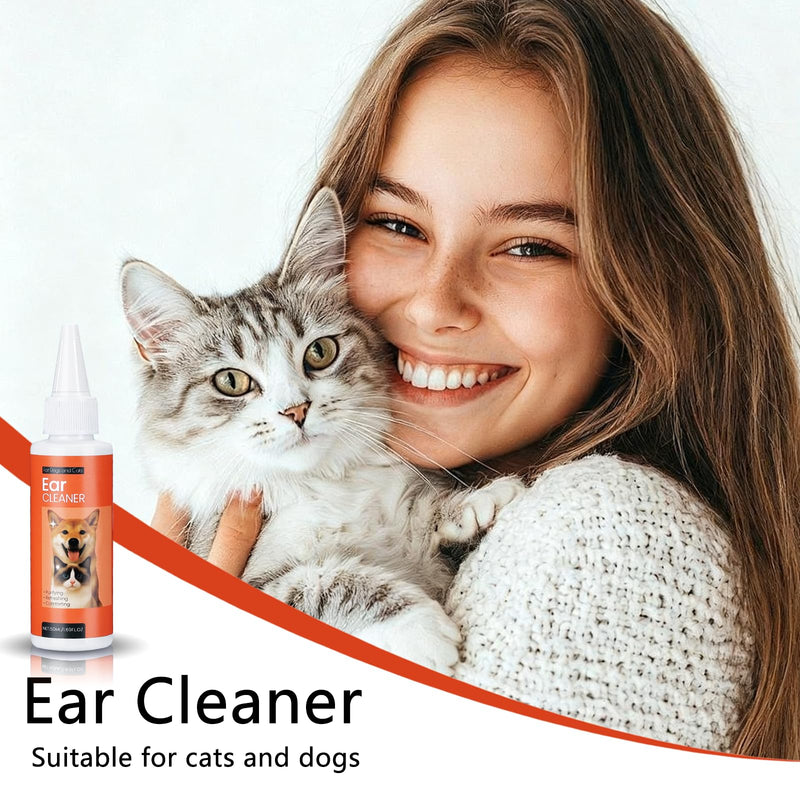 FlowFish Pet Ear Cleaner for Dogs Ear Infection Treatment, No-irritating Dog Ear Cleaner Solution for Treat Dog Ear Infection At Home with Gentle Caring [1.69 FL.OZ] 1.69 FL.OZ