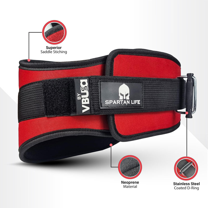 Self-Locking gym belt - Premium Lifting Belt for Fitness, Weight Lifting, Squats, Deadlifts, Bodybuilding - Training Lifting back support Lifting belt for Men & Women M Red