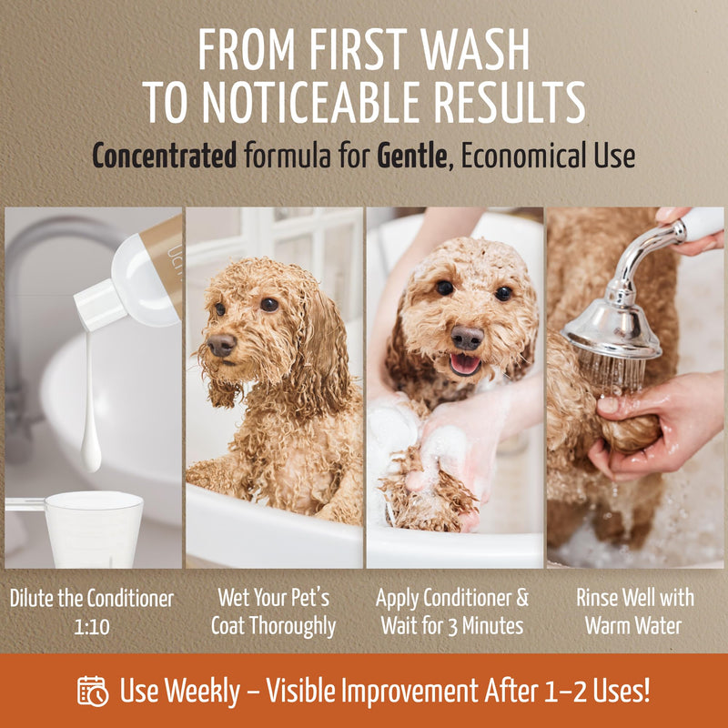 Tauro Pro Line Dog Conditioner for Allergies and Itching - Soothes & Hydrates Dry, Itchy, or Allergy-Prone Skin, Gentle Pet Conditioner for Dogs, Cat & Puppy (Derma Care 13.5 Fl Oz) Itch Relief Conditioner