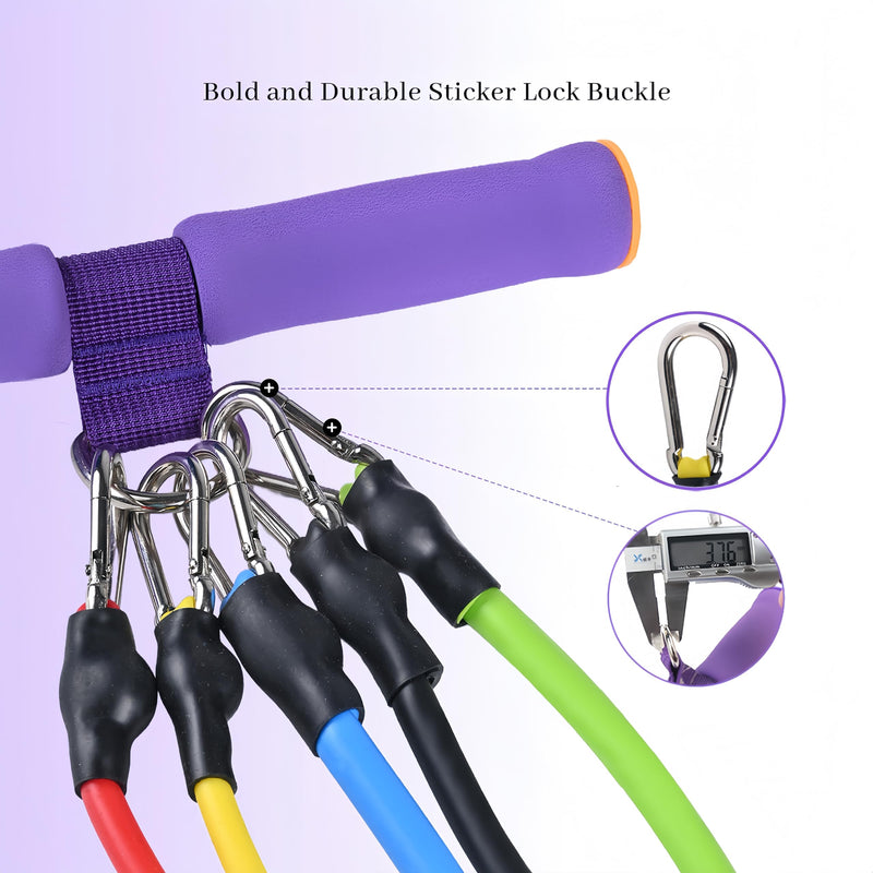 Adjustable Foot Pedal Resistance Band, Durable Foot Pedal Resistance Trainer with Bag. Multifunctional Pedal Puller Resistance Rope with Handles. Fitness Equipment for Women and Men. Purple.