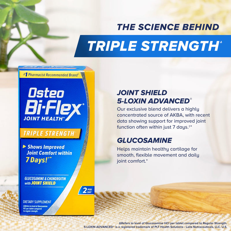 Osteo Bi-Flex Triple Strength Glucosamine Chondroitin Supplement | Improve Joint Function, Strength, Flexibility, Mobility 80 Coated Tablets 80 Count (Pack of 1)