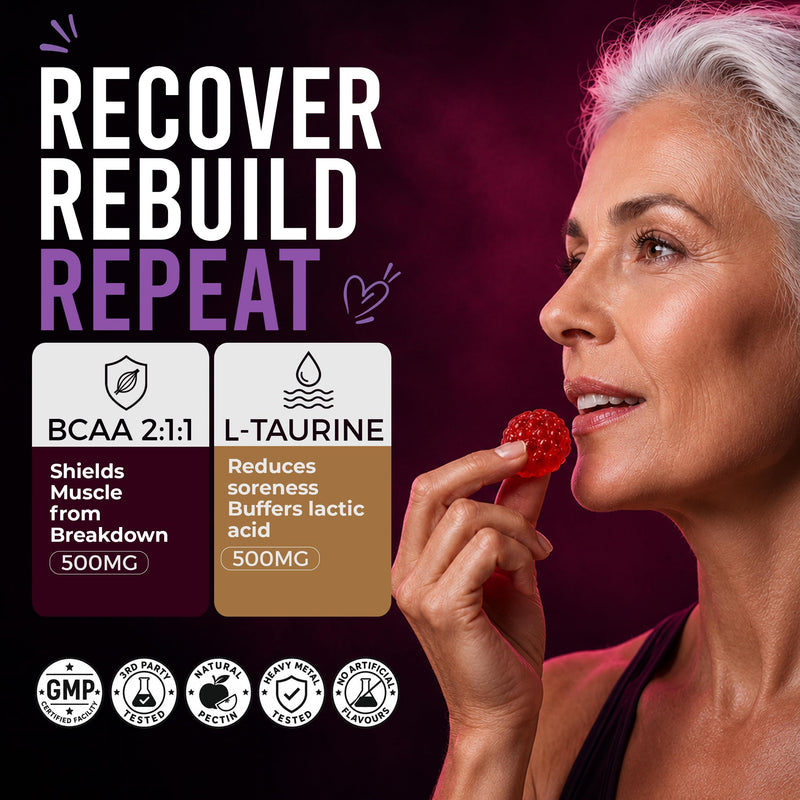 Creatine Gummies for Easy Daily Supplementation, Creatine Monohydrate Gummies with BCAA, Vitamin B12 & L-Taurine, 5000mg Per Serving, Vegan, Gluten Free, Non-GMO, Raspberry Flavour, 120 Gummies