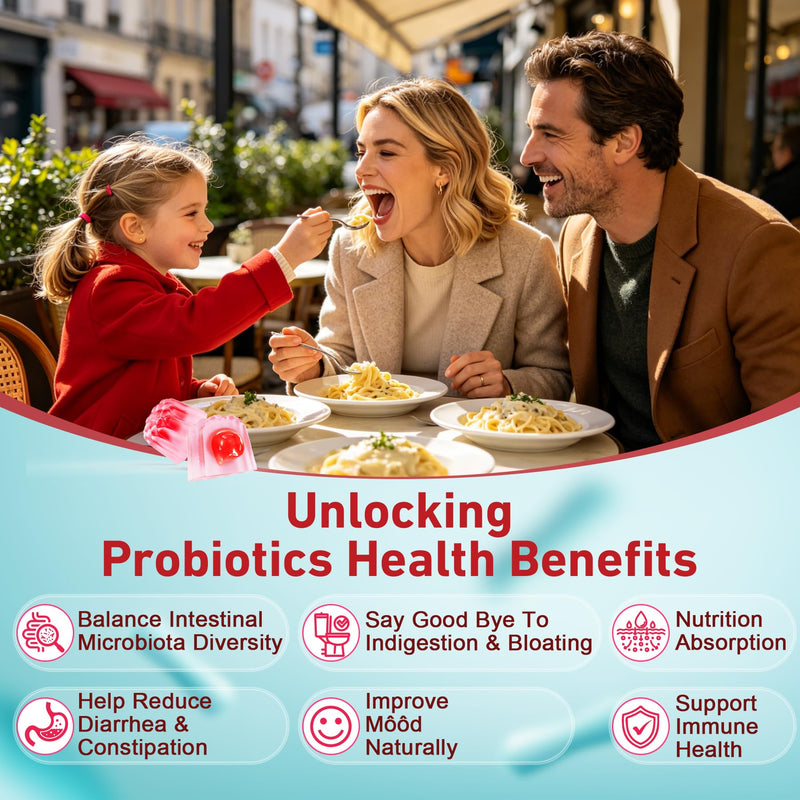 NEVISS Prebiotic Gummies for Adults & Kids 4+, Chewable Probiotic 120Cts | 50 Billion CFUs w/Fiber, Vitamin B1 B2 D3 & Zinc, for Digestive & Gut Health, Boost Microflora Diversity, Sugar Free,Vegan 60 Count (Pack of 2)