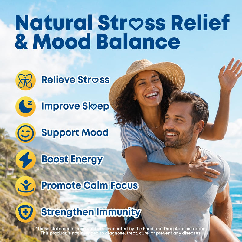 2 Pack Ashwagandha Gummies with Turmeric GABA Mood Energy and Immune Support, Mixed Berry Flavor 120 Cts 60 Count (Pack of 2)