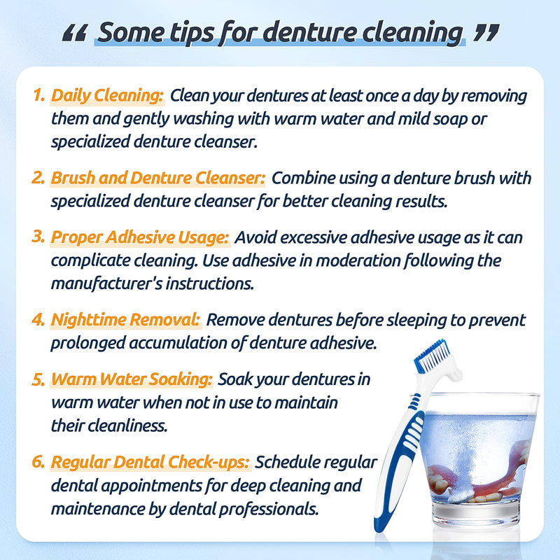 Hard Denture Cleaning Brush Toothbrush with Double Bristle Heads (4 Pcs) Heavy Duty, Multi-Layered Bristles, Portable Design,Ergonomic Anti-Slip Handle,Perfect for Deep Cleaning Care Color 1 - BeesActive Australia