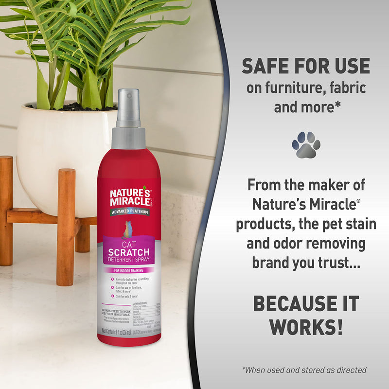 Nature's Miracle Advanced Platinum Cat Scratch Deterrent Spray, 8 Ounces, Discourages Destructive Scratching New Formula - 8oz - BeesActive Australia