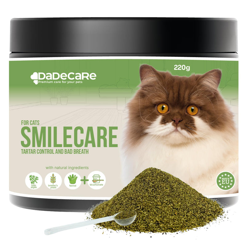Smilecare Cat Dental Powder No Brushing Required, Daily Oral Hygiene, Reduces Tartar and Plaque, Promotes Fresh Breath, Suitable for Cats of All Ages, 220g