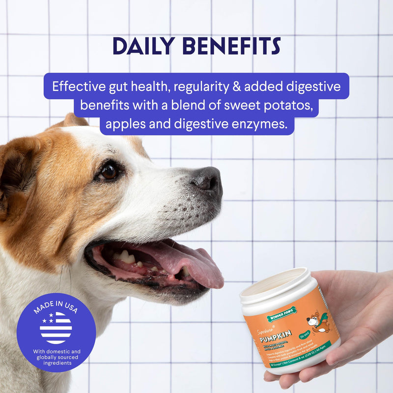Organic Pumpkin for Dogs – Organic Pumpkin Fiber for Dogs – with Apple, Sweet Potato & Enzymes for Gut Health, Stool, Constipation & Digestion – Fiber Topper Or Mix with Water to Create Pumpkin Puree - BeesActive Australia