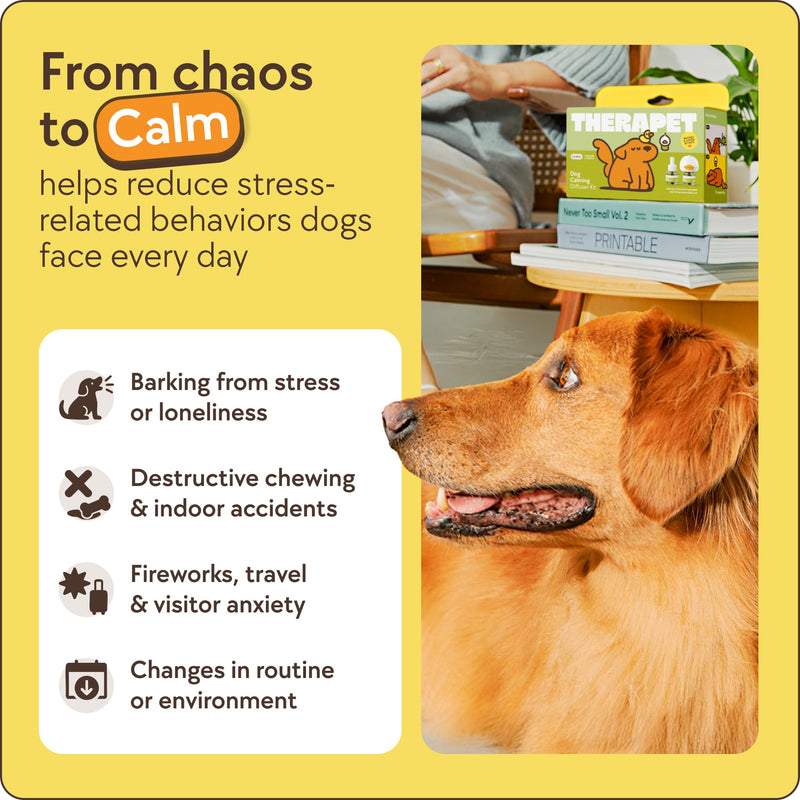 TheraPetMD 60-Day Dog Calming Diffuser Kit - Dog Pheromone Diffuser for Stress, Destructive Behavior, Pee Accidents, Separation Anxiety, Barking, Aggression & Chewing - 60-Day Refills Included 1 Pack