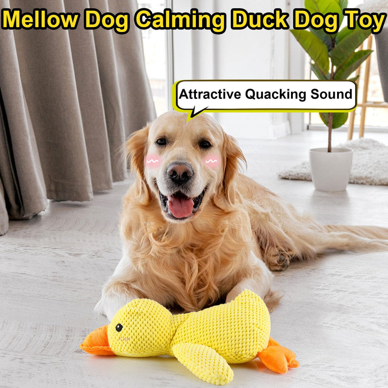 Mellow Dog Calming Duck, The Mellow Dog Calming Duck Dog Toy, The Mellow Dog Duck, The Mellow Dog Calming Pillow, Dog Duck Toy with Quacking Sound for Indoor Dog (Yellow) - BeesActive Australia