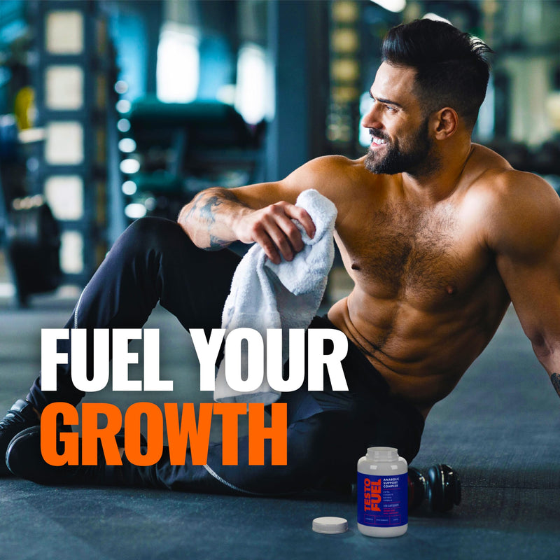 TestoFuel 120 T-Booster Pills - Test Booster for Men - 100% Natural Ingredients - Contributes to Normal Testosterone Levels & Muscle - Vitamin, Fenugreek & Magnesium Booster