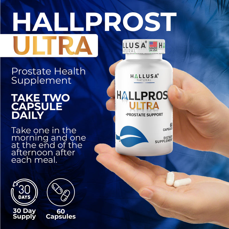 2-Pack Hallprost Ultra Prostate Health Supplement 120 Count | Saw Palmetto Blend 810mg for Urinary Tract & Bladder Support with Lycopene, Pygeum, Pumpkin Seed, Zinc & Vitamin E