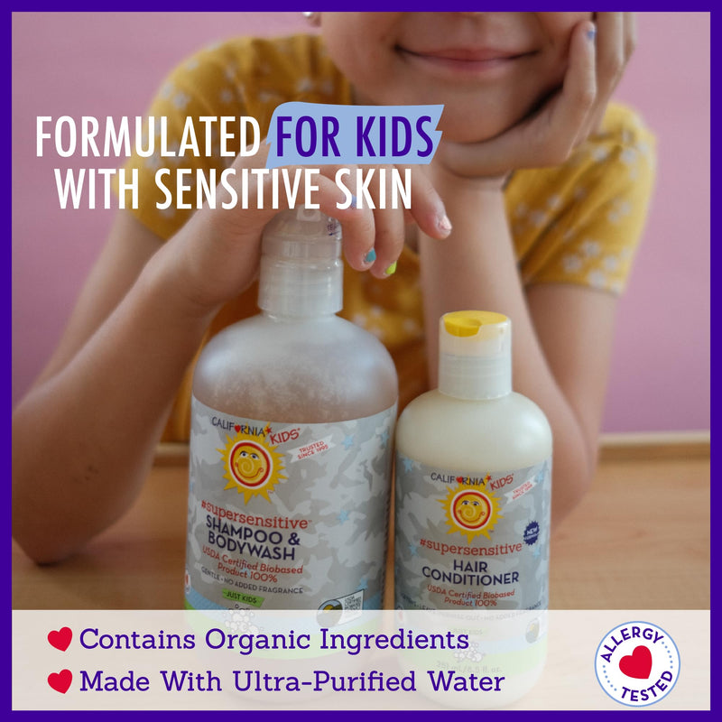 California Kids Super Sensitive Unscented Shampoo and Bodywash | 100% Plant-Based | Gentle Skincare for Kids | Fragrance Free Shampoo for Kids | Hypoallergenic Bodywash | 251 mL / 8.5 fl. oz. 8.5 Fl Oz (Pack of 1) - BeesActive Australia