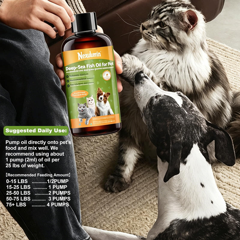 Salmon Oil for Dogs and Cats - Natural Omega-3 - Skin and Coat Care - Liquid Pet Food Supplement - Provides Fatty Acids for Joint Function - (230ml/1 Bottle) 2