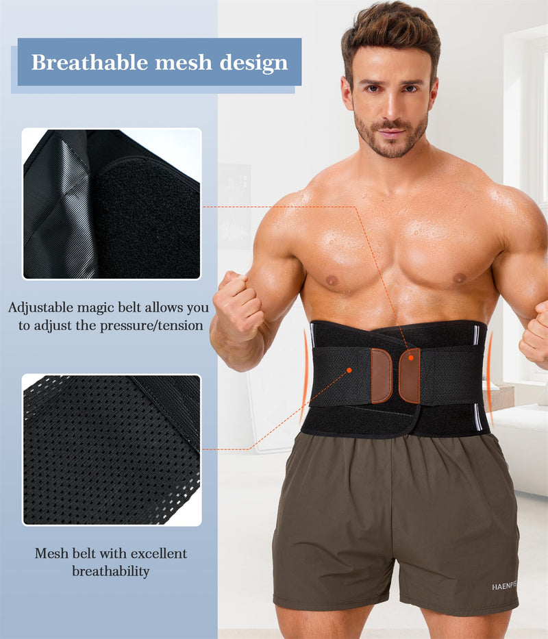 TAILONG Neoprene Waist Trimmer Ab Belt for Men Waist Trainer for Women Corset Slimming Body Shaper Workout Sauna Sweat Band Black X-Large