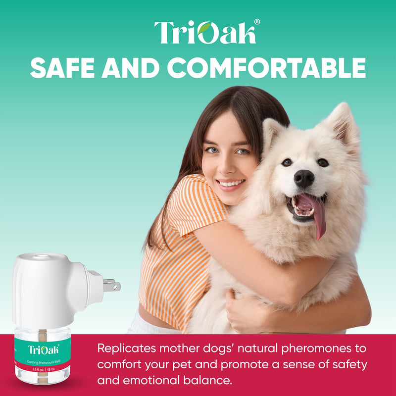 Calming Diffuser for Dog: Appeasing Dog Pheromones Calming Diffuser Plug in Kit for Separation Anxiety, Stress Chewing, Peeing Accidents, 2 Diffusers + 2 Refills Teal