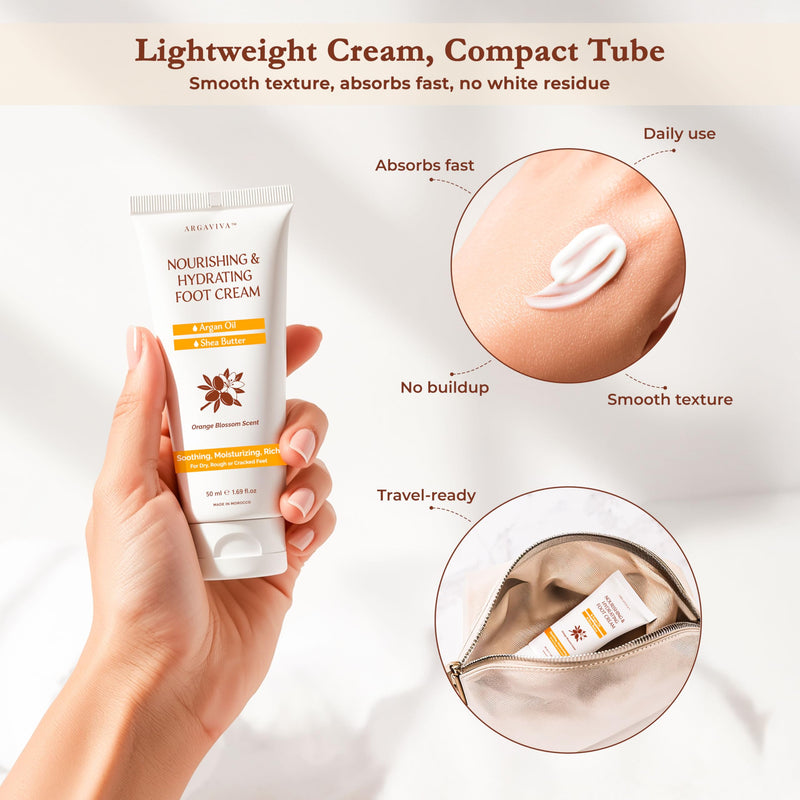 Foot Cream for Dry Cracked Heels and Feet Moisturizer with Argan Oil, Shea Butter & Vitamin E – Hydrating Foot Lotion for Dry Cracked Feet for Women – Smooth, Fast-Absorbing, Non-Sticky Care - BeesActive Australia