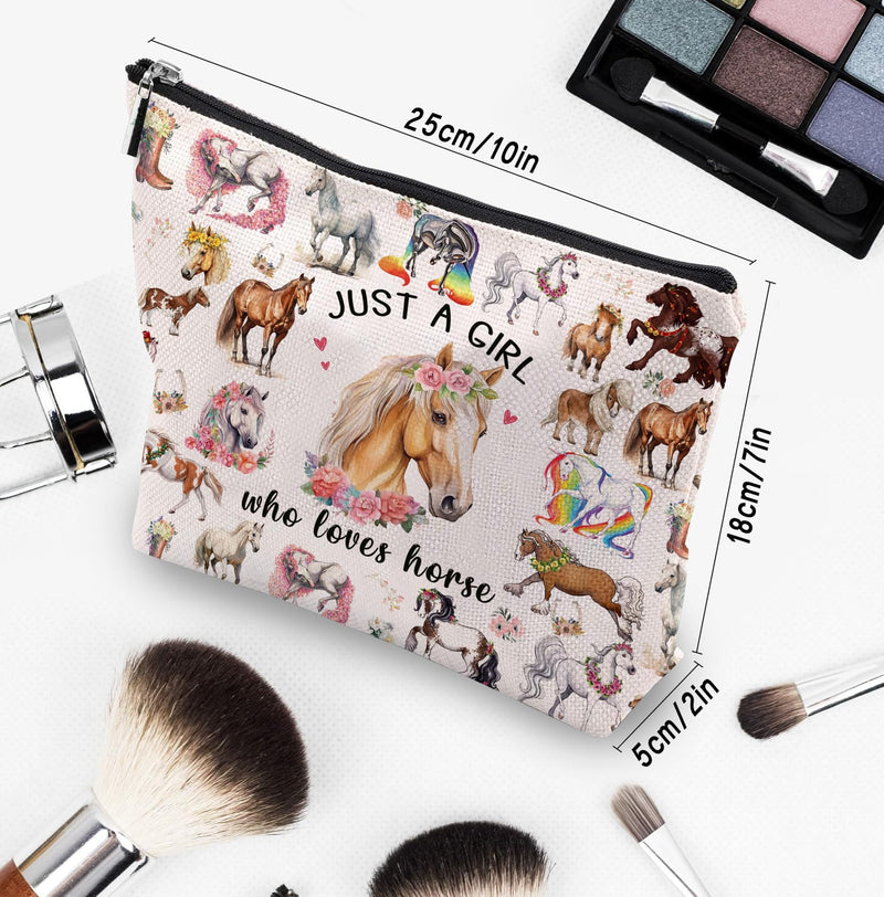 Horses Gifts for Women Horse Makeup Bag Horses Lover Cowgirl Equestrian Travel Bag Cosmetic Pouch Horses Cosmetic Bag Horseshoe Horse Stuff - BeesActive Australia